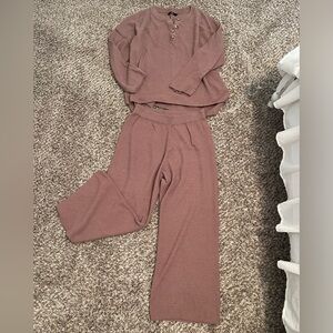 Mocha knit causal 2pc